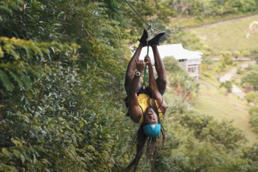 Ziplining at La Vallée Des Couleurs Nature Park, Mauritius